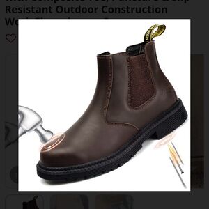 Men's Brown Steel Toe Work Boots